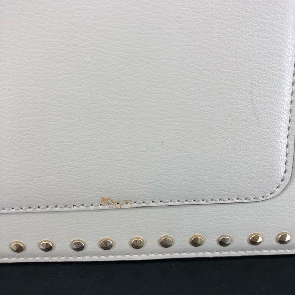 DVF On the Go Studded Zip Pouch in Parchment Cream Gold Studs - Picture 3 of 13